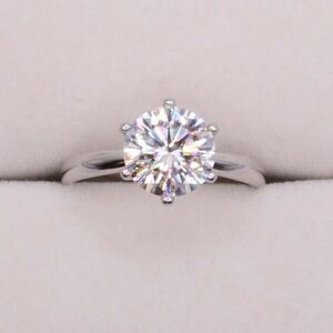 3 Carat 18K White Gold Plated Solitaire Moissanite 925 Silver Engagement…